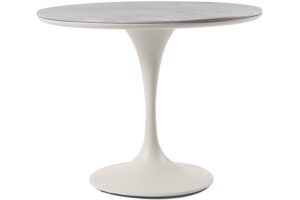 Bizzotto Krémový zahradní stůl Arnold Ø 90 cm s keramickou deskou