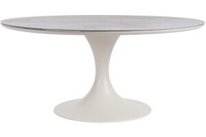 Bizzotto Krémový zahradní stůl Arnold Ø 158 cm s keramickou deskou