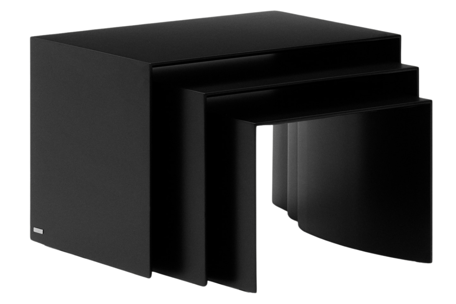 Kave Home Set tří černých dubových odkládacích stolků Litto