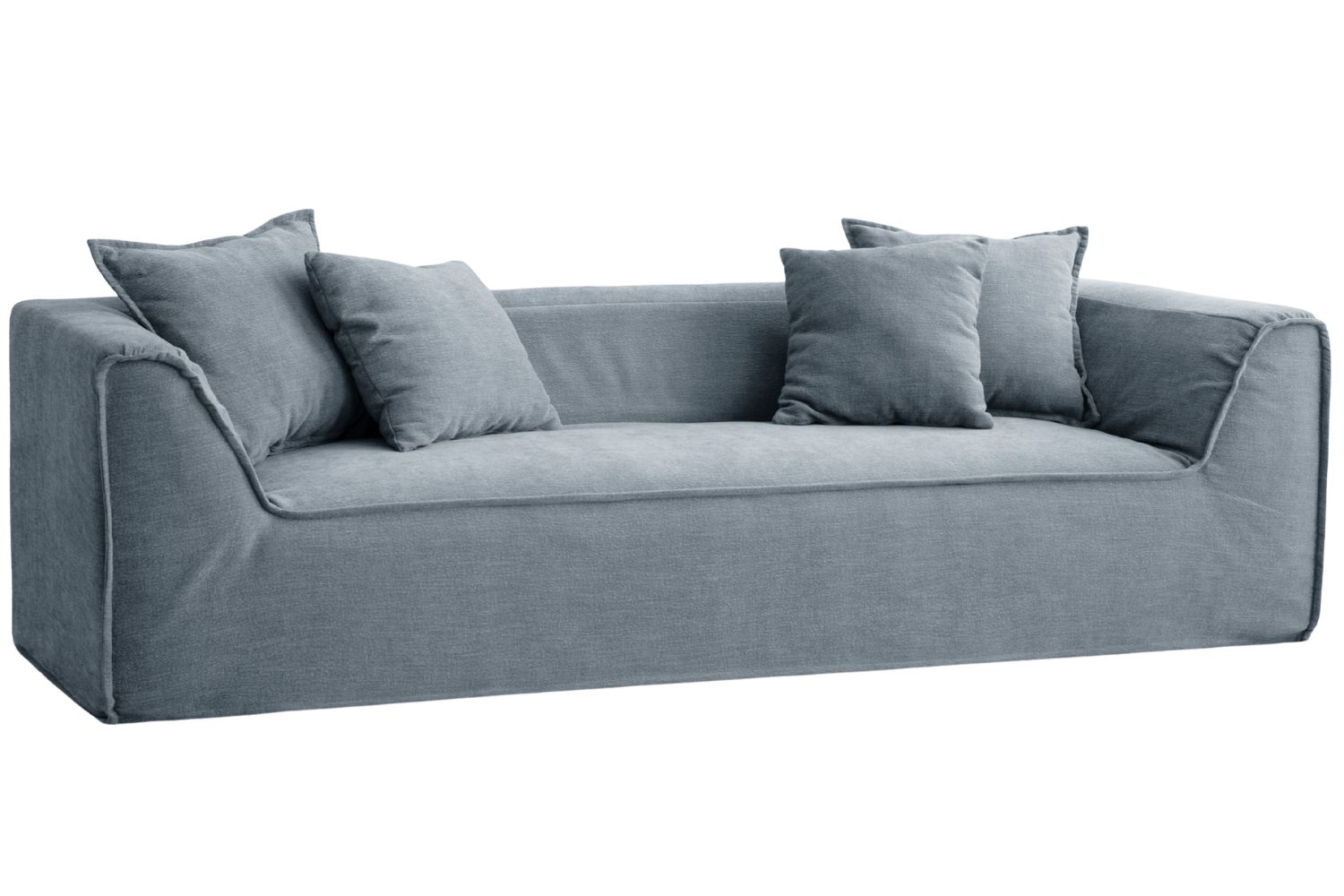 Micadoni Modrá čtyřmístná pohovka Milton 260 cm