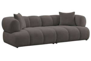 Bobochic Paris Hnědá bouclé trojmístná pohovka Pamira 253 cm