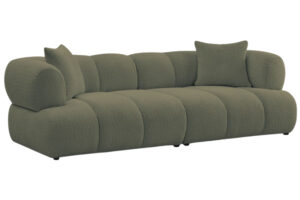 Bobochic Paris Zelená bouclé trojmístná pohovka Pamira 253 cm