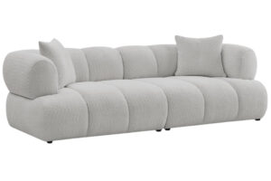 Bobochic Paris Světle šedá bouclé trojmístná pohovka Pamira 253 cm