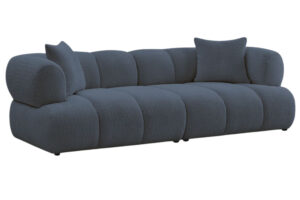 Bobochic Paris Tmavě modrá bouclé trojmístná pohovka Pamira 253 cm