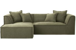 Micadoni Světle zelená rohová pohovka Milton 270 cm