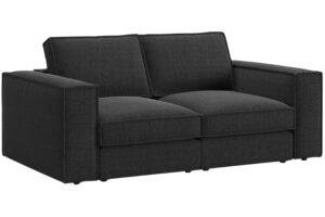 Micadoni Černá dvoumístná pohovka Pola 206 cm