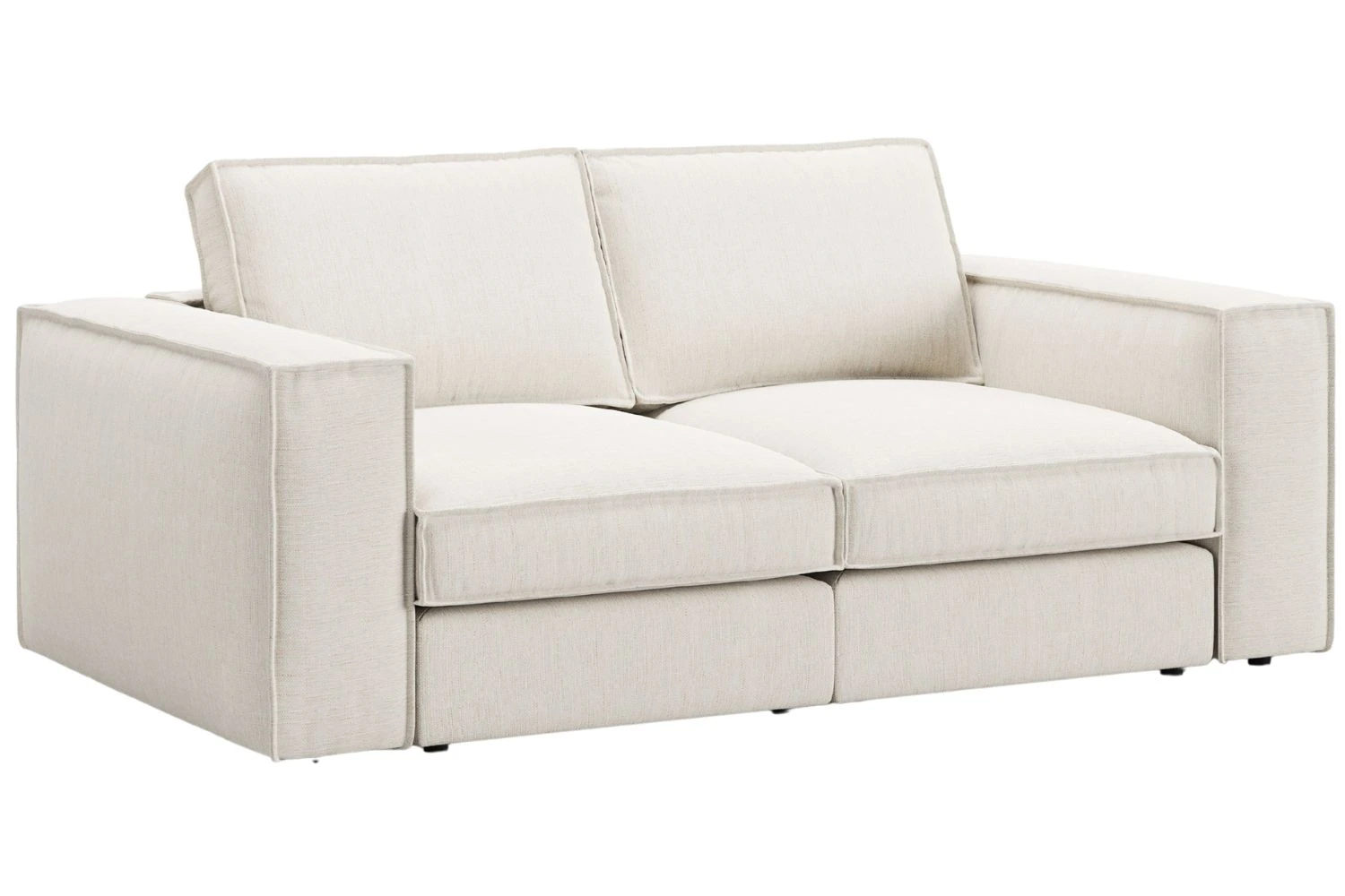 Micadoni Bílá dvoumístná pohovka Pola 206 cm