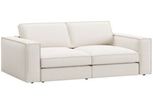 Micadoni Bílá trojmístná pohovka Pola 236 cm