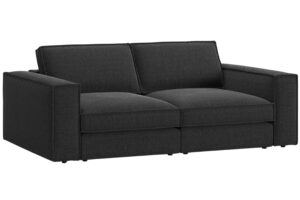 Micadoni Černá trojmístná pohovka Pola 236 cm