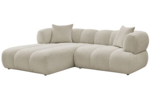 Bobochic Paris Béžová bouclé rohová pohovka Pamira 253 cm