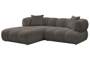 Bobochic Paris Hnědá bouclé rohová pohovka Pamira 253 cm