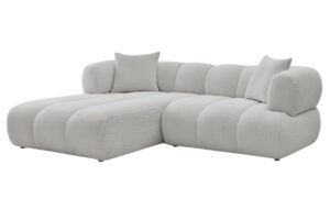 Bobochic Paris Světle šedá bouclé rohová pohovka Pamira 253 cm