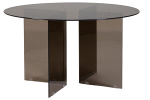 Bizzotto Hnědý skleněný jídelní stůl Iride Ø130 cm