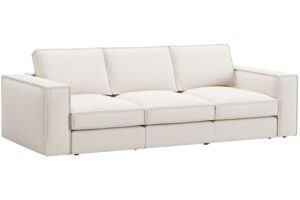 Micadoni Bílá čtyřmístná pohovka Pola 284 cm