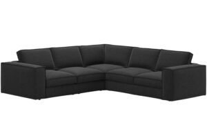 Micadoni Černá rohová pohovka Pola 284 cm