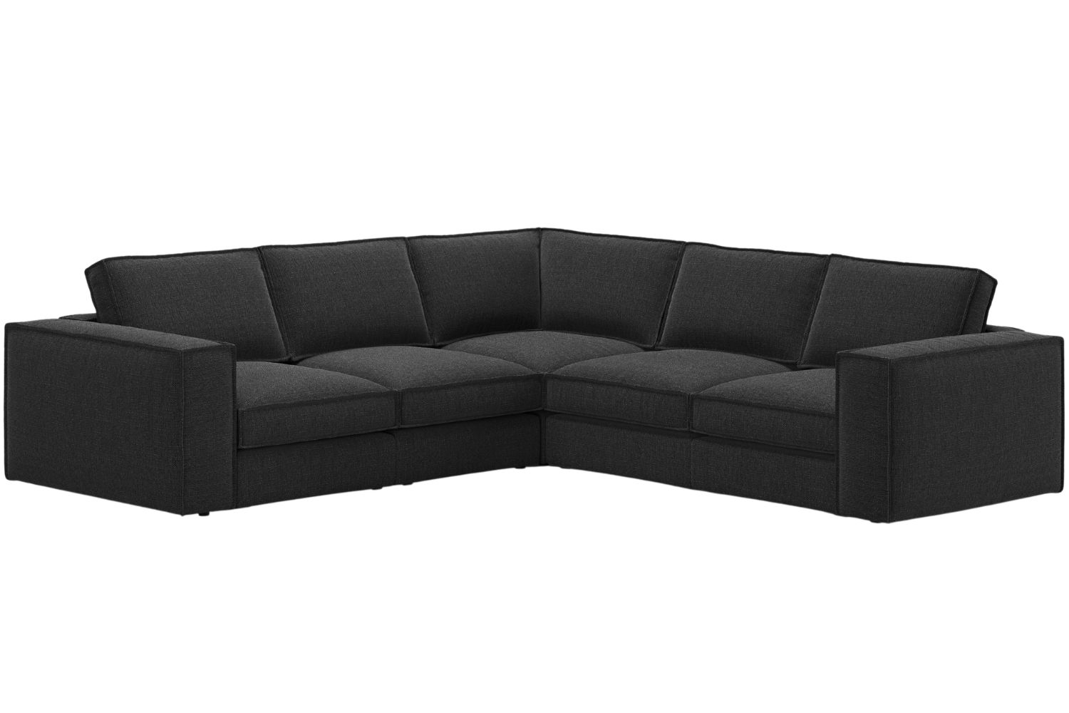 Micadoni Černá rohová pohovka Pola 284 cm