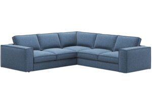 Micadoni Tmavě modrá rohová pohovka Pola 284 cm
