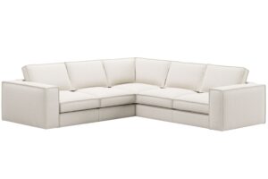 Micadoni Bílá rohová pohovka Pola 284 cm