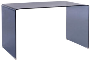 Bizzotto Modrý skleněný pracovní stůl Iride 126 x 70 cm