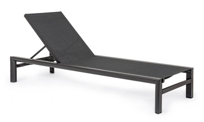BIZZOTTO Hliníkové zahradní lehátko SKIPPER antracit