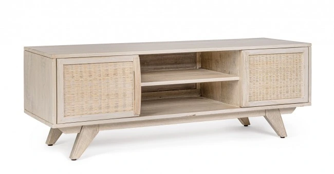 BIZZOTTO Dřevěný TV stolek SAHANA světlý