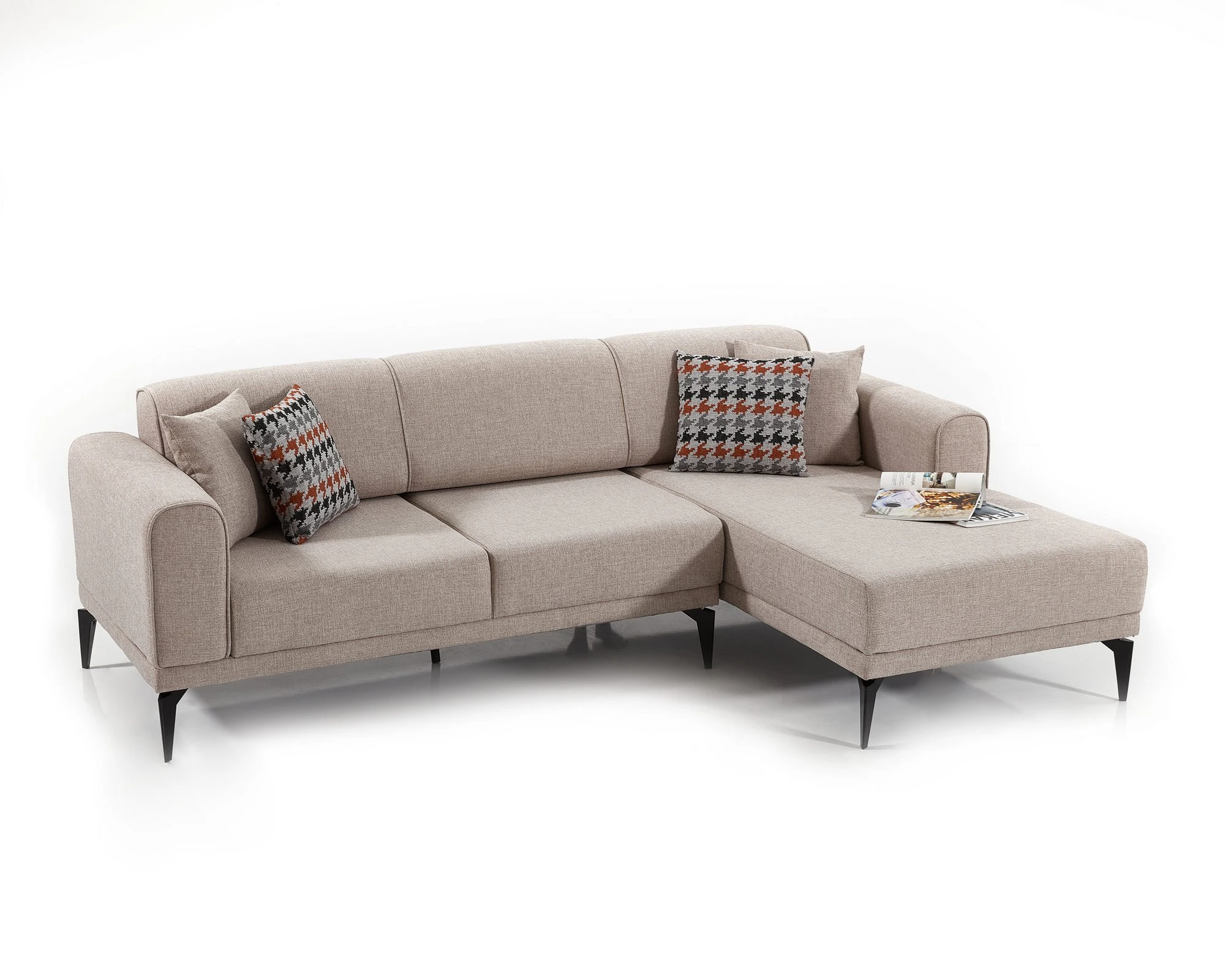 HANNAH HOME rohová pohovka CINAR vpravo béžová