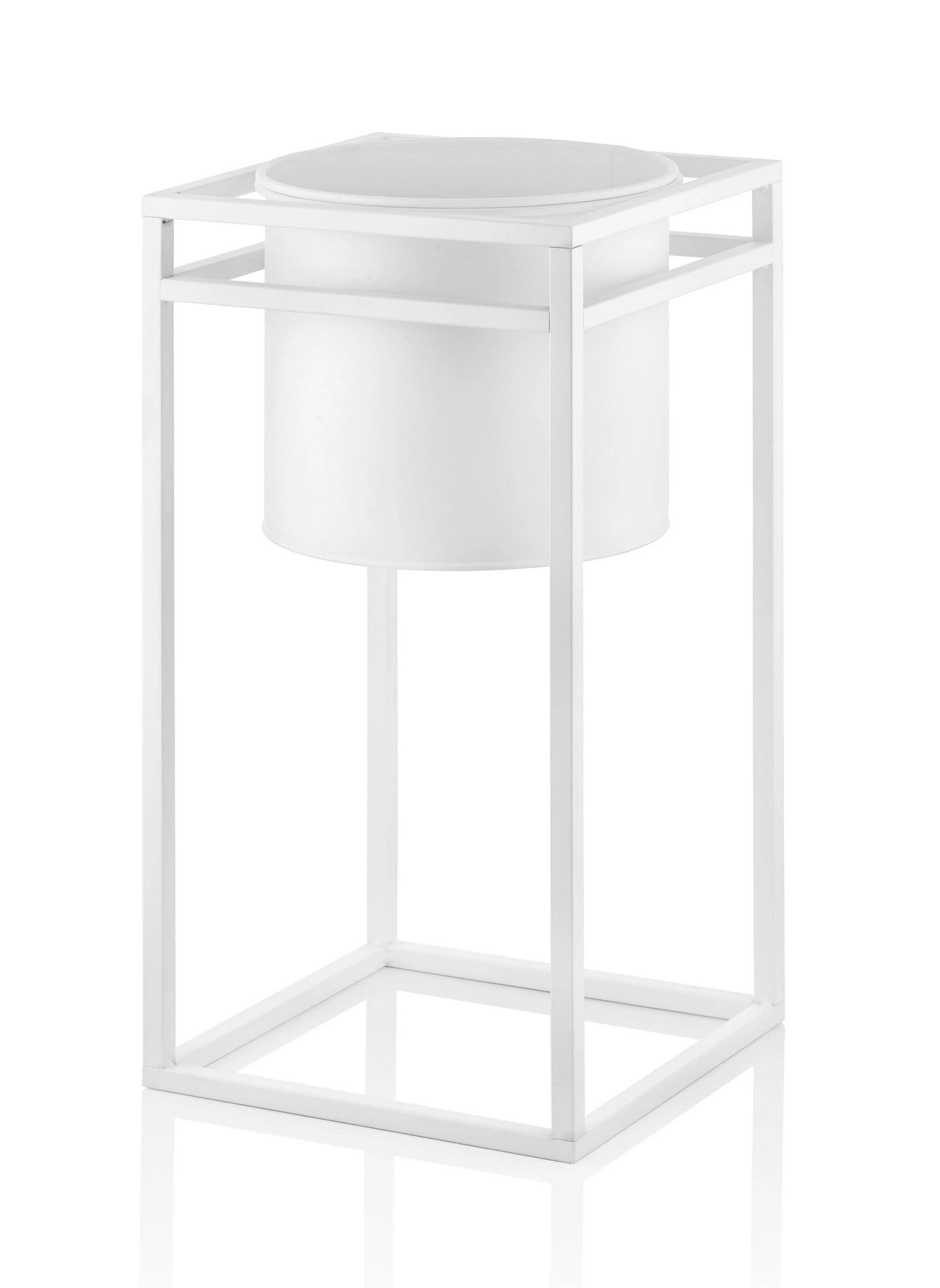 KALUNE DESIGN kovový květináč na stojanu MIOLA bílý